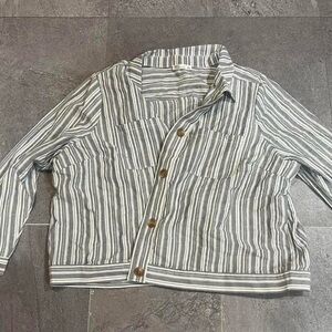 Fashion Nova Gray Striped Jacket